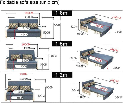 Expandable Sofa Bed with Hidden Storage