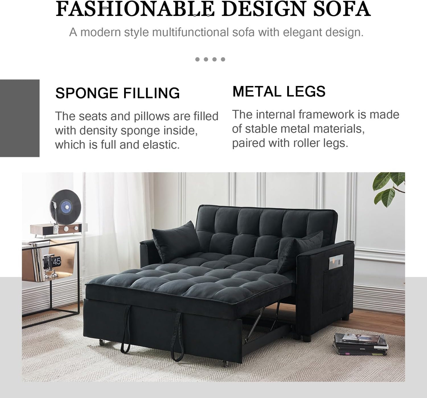 3-in-1 Convertible Sofa Bed