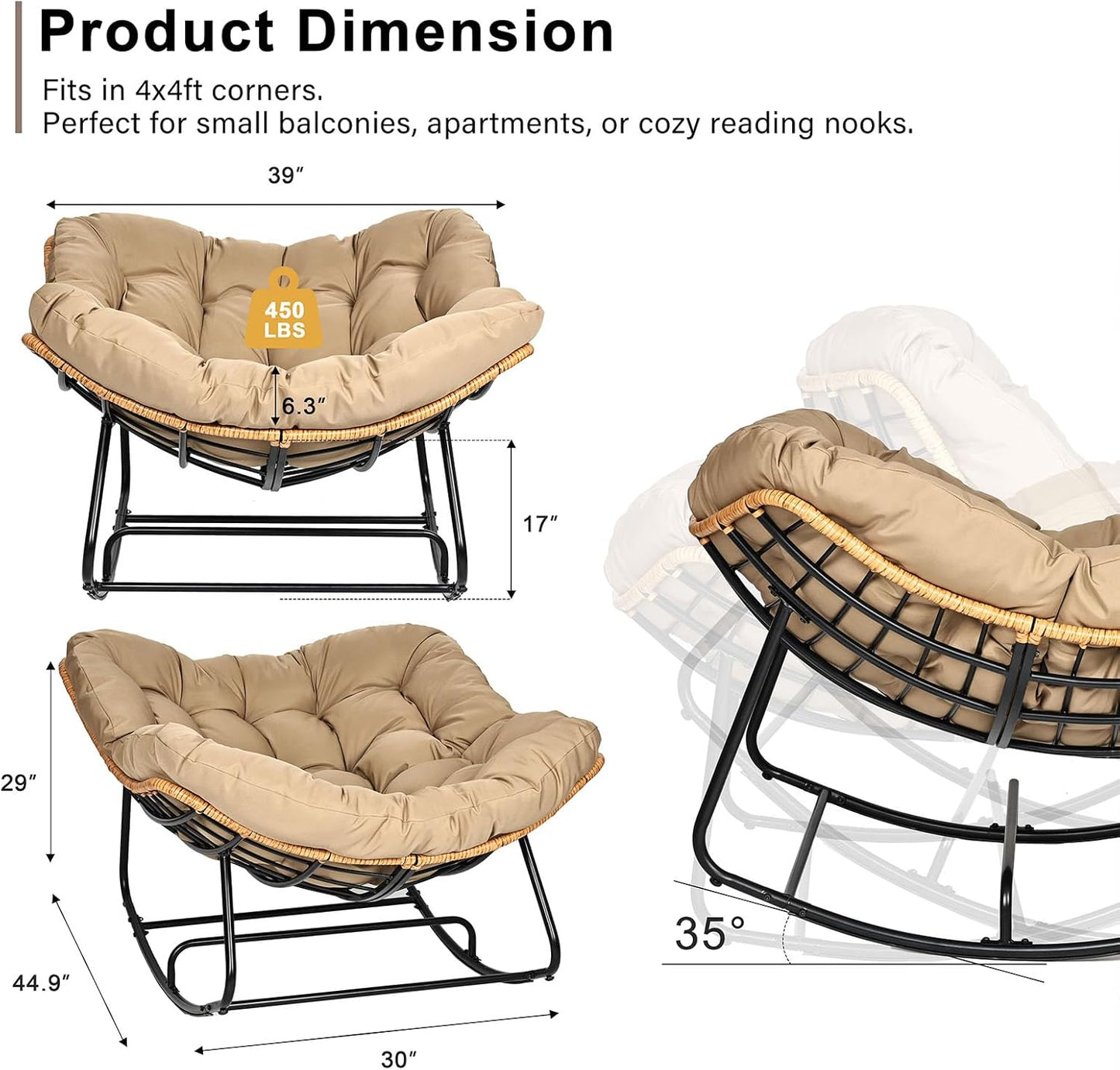 Oversized Egg-Shaped Rocking Recliner
