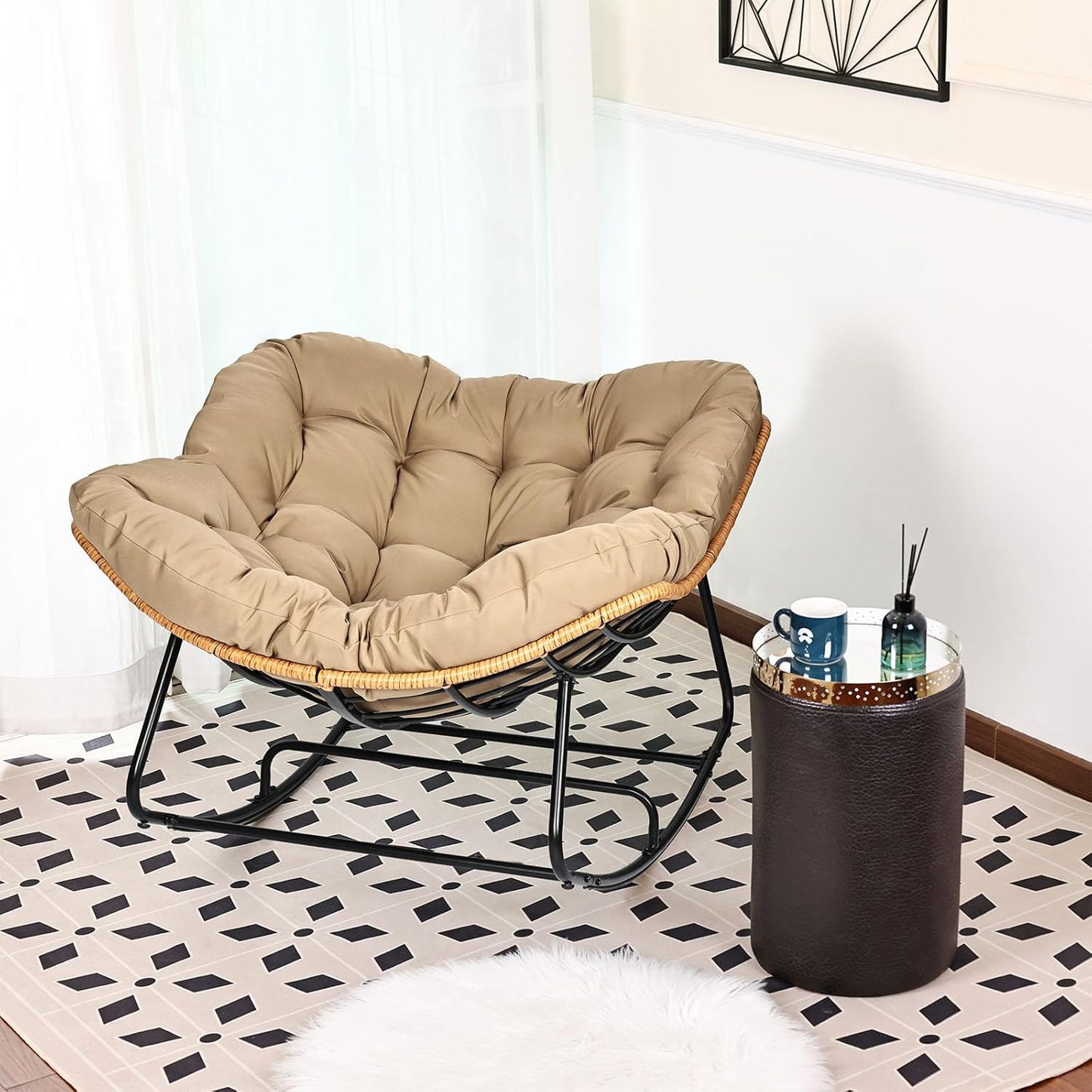 Oversized Egg-Shaped Rocking Recliner