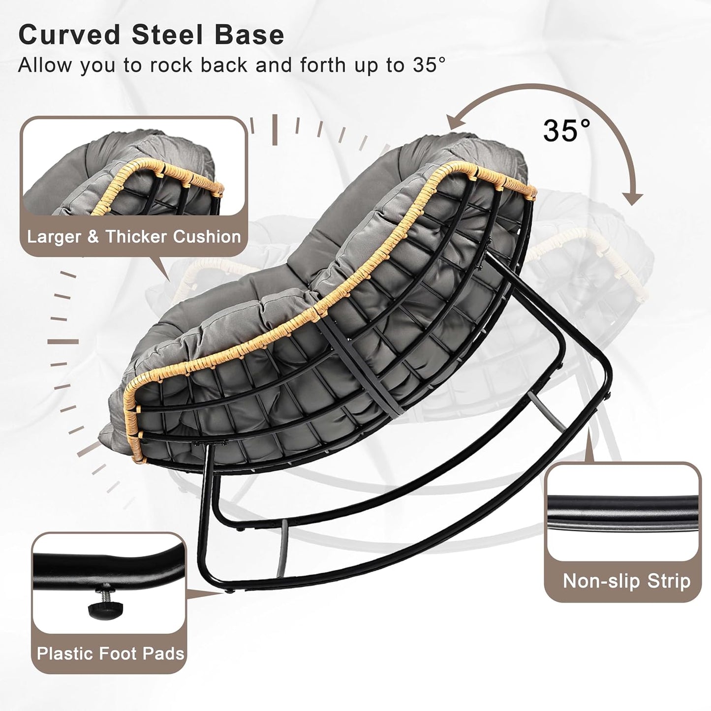 Oversized Egg-Shaped Rocking Recliner