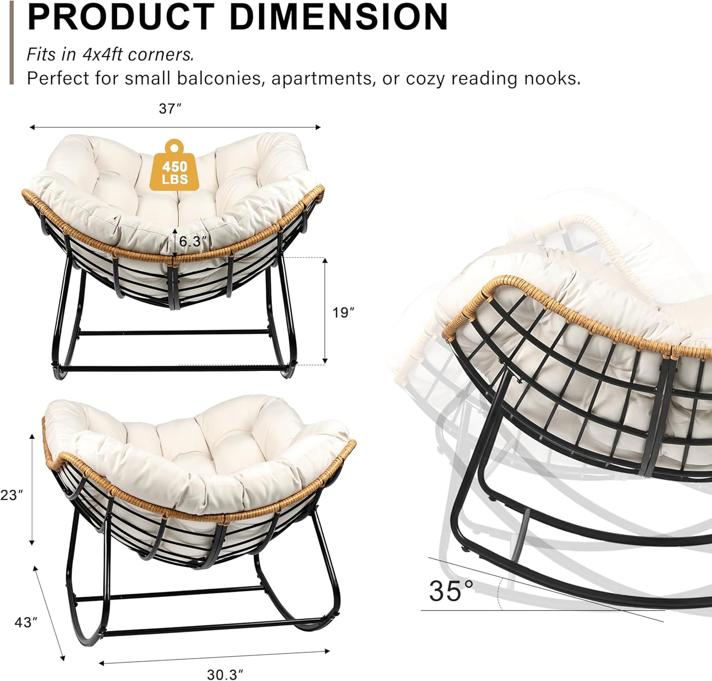 Oversized Egg-Shaped Rocking Recliner