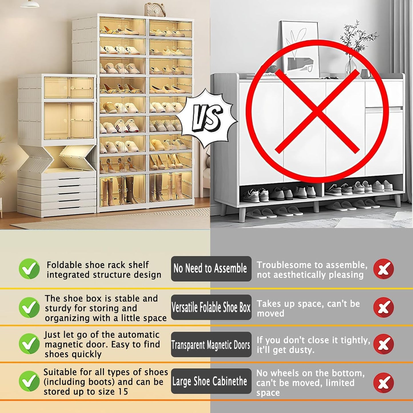 Foldable Shoe Rack Organizer